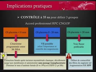 Placentas prævia, vaisseaux prævia.