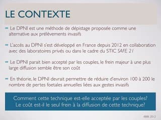Motifs de refus du DPNI : étude prospective comparative sur 100 patientes :