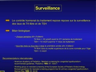 Dépistage et prise en charge néonatale des troubles de la fonction thyroïdienne