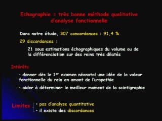 Echographie et fonction rénale : aspects évolutifs, du nouveau-né au jeune enfant.