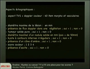 Tumeur de l'ovaire : y a t'il une place pour les scores ?