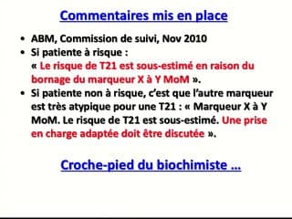 bilan du dépistage de T21 dans les pays de LOIRE marqueurs seriques hors norme