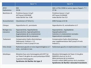62 Syndrome de Bartter de révélation anténatale : diagnostic, pronostic et conseil génétique. A propos de 2 patients pris en charge au CHU de Poitiers.