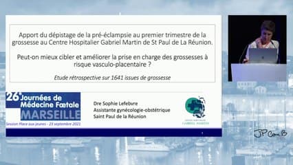Apport du dépistage de la pré-éclampsie au premier trimestre au Centre Hospitalier Gabriel Martin de St Paul de La Réunion.