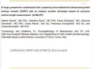 Monitorage de l'ovulation Transfert sous échographie pour qui pourqoi ?