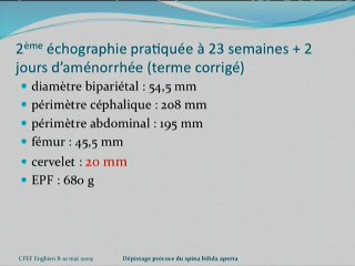 Spina bifida : diagnostic précoce