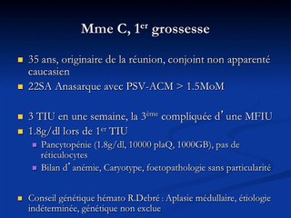 Causes rares d'anémie foetale