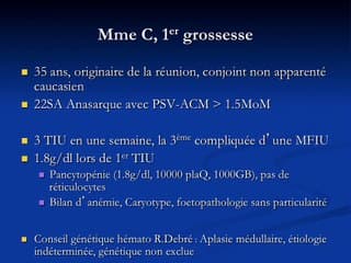 Causes rares d'anémie foetale