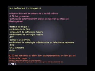 Grossesse extra-utérine GEU tubaire : diagnostic