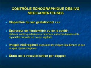 Suivi échographique des IVG médicamenteuses