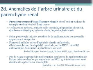 Que doit-on chercher chez le foetus lorsque la patiente est malade ? Pathologies rénales