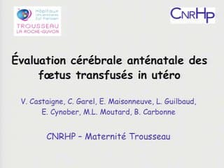 évaluation cérébrale anténatale desfoetus transfusés in utero