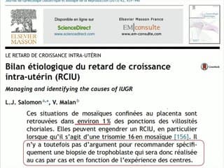 PAG et RCIU  Enquête génétique devant un RCIU précoce à dopplers normaux
