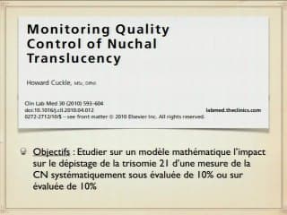 Impact de la valeur du multiple de la médiane de la clarté de la nuque sur le dépistage de la trisomie 21.