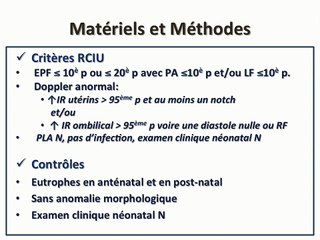 Valeur de PlGF dans les RCIU