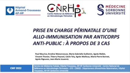 Prise en charge périnatale de l'allo-immunisation anti-public : à propos de 3 cas