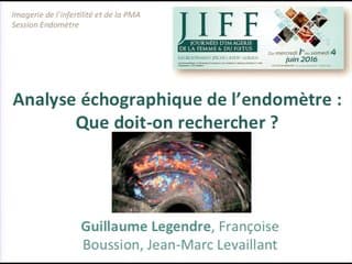 analyse échographique de l'endometre