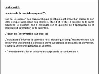 Information de la parentèle : qui, pourquoi, comment ? Règles de bonne pratiques, arrêté du 27 mai 2013