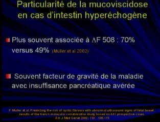 Mucoviscidose : intestin hyperéchogène et calcifications abdominales