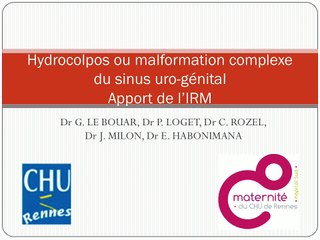 Hydrocolpos ou malformation complexe du sinus uro-génital : apport de l'IRM
