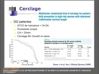 Faut-il examiner le col en préconceptionnel et en début de grossesse (diamètre et longueur) et pourquoi ?