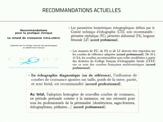 Biométrie foetale : nouvelles données nationales et internationales.