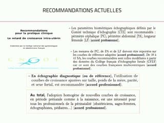 Biométrie foetale : nouvelles données nationales et internationales.