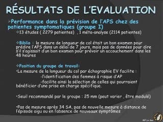 Col, Prématurité, Cicatrice utérine, Mise au point sur les recommandations de la HAS
