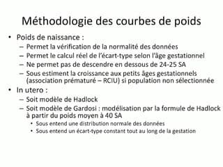 poids fœtal  courbes personnalisées et non personnalisées