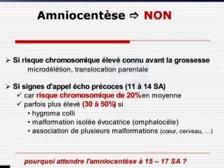 Risques, avantages, inconvénients comparés du prélèvement de villosités choriales / amniocentèse Le point de vue du cytogénéticien :