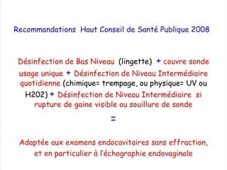 Asepsie des sondes d’échographie