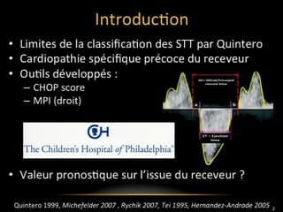 Valeur prédictive des paramètres cardiovasculaires foetaux en cas de syndrome transfuseur-transfusé