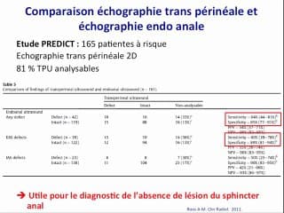 Echographie du post-partum : recherche des lésions du sphincter anal