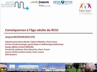 PAG et RCIU Conséquences chez l'adulte du RCIU néonatal
