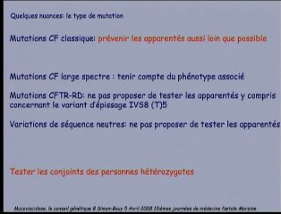 Mucoviscidose : le conseil génétique dans tous ses états