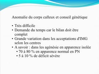 Dysgénésies du corps calleux Synthèse