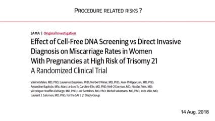 Geste invasifs: méta-analyse et revue de la littérature sur les BT et amniocentèses