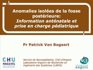 Anomalies isolées de la fosse cérébrale postérieure Information anténatale et prise en charge pédiatrique.