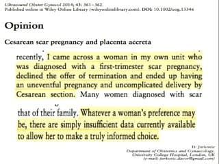 Le 1er trimestre Diagnostic précoce d'une grossesse cicatricielle après césarienne, traitement et complications. Série libanaise de 30 cas