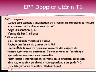 Doppler utérin au 1er trimestre : Perrastun
